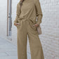 DOUBLE TAKE Full Size Textured Long Sleeve Top and Drawstring Pants Set at Bella Road