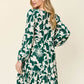 DOUBLE TAKE Full Size Printed Ruffle Hem Long Sleeve Dress at Bella Road