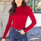 BASIC BAE Full Size Mock Neck Long Sleeve Bodysuit at Bella Road