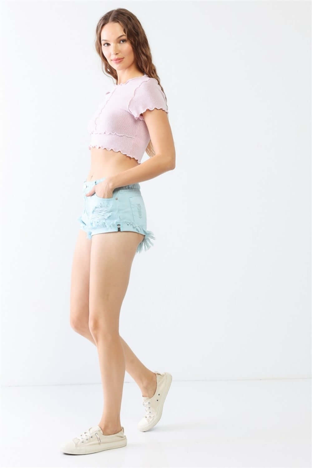 TASHA APPAREL Distressed Ripped Denim Shorts at Bella Road