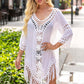 BELLA ROAD Backless Fringe Scoop Neck Cover Up at Bella Road