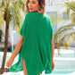 BELLA ROAD Slit V-Neck Short Sleeve Cover Up at Bella Road