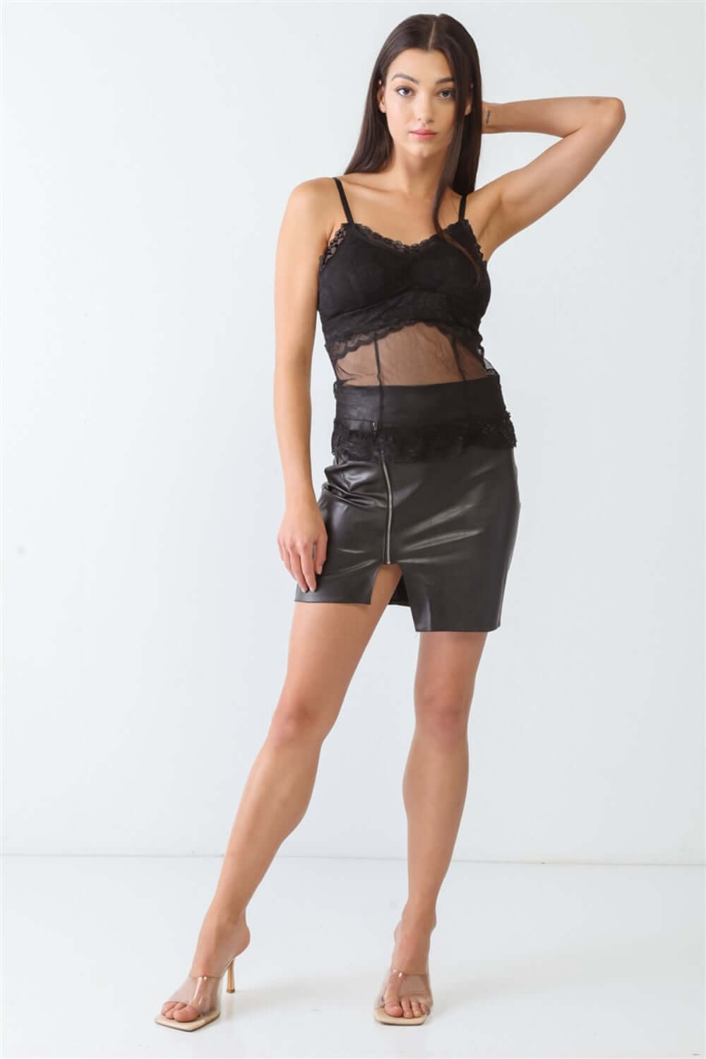 TASHA APPAREL Sheer Mesh Lace Push-Up Bustier at Bella Road