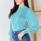 Ribbed Mock Neck Long Sleeve Top