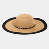 Chain Black Trim Straw Hat - TA