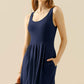 DOUBLJU Full Size Round Neck Ruched Sleeveless Dress with Pockets at Bella Road