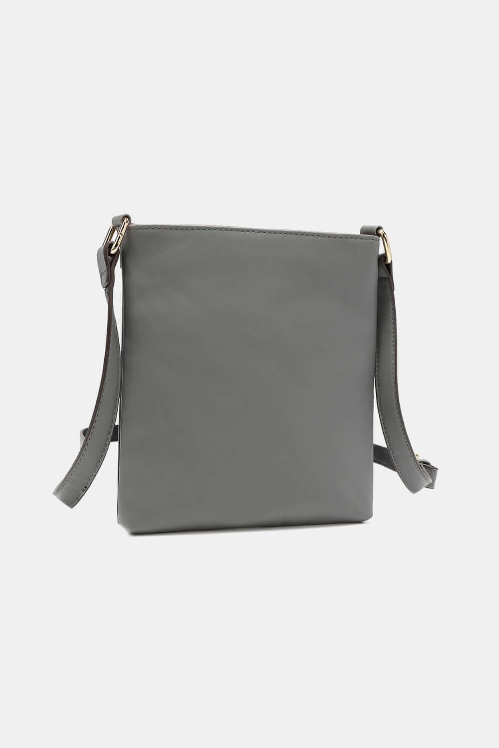 Nicole Lee USA Nikky Crossbody Bag in smooth eco-leather, back view showcasing slimline design and durable craftsmanship.