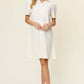 DOUBLE TAKE Full Size Texture Collared Neck Short Sleeve Dress at Bella Road