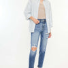 Kancan High Rise Distressed Mom Jeans | Petite - Medium