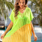 BELLA ROAD Slit Color Block V-Neck Cover Up at Bella Road