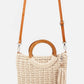 FAME Crochet Knit Convertible Tote Bag with Tassel at Bella Road