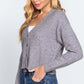 ACTIVE BASIC V-Neck Button Up Long Sleeve Knit Cardigan at Bella Road