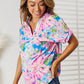 DOUBLE TAKE Floral Notched Neck Short Sleeve Top at Bella Road