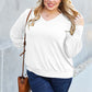 V-Neck Lantern Sleeve Top