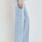 RISEN Full Size Wide Leg V Dipped Front Waist Jeans featuring a unique V-dipped front waist and flattering wide-leg silhouette.