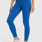 Blue Millennia High Waist Ankle-Length Yoga Leggings, perfect for stylish workout comfort and flexibility. Namaste!