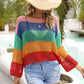 BELLA ROAD Color Block Openwork Boat Neck Cover Up at Bella Road