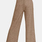 Zenana Drawstring Hacci Cropped Pants in soft brown, featuring a comfy fit with a drawstring waist and cropped length for casual style.