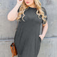 BASIC BAE Full Size Round Neck Short Sleeve Dress with Pockets at Bella Road