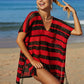 BELLA ROAD Tassel Openwork Striped V-Neck Cover Up at Bella Road