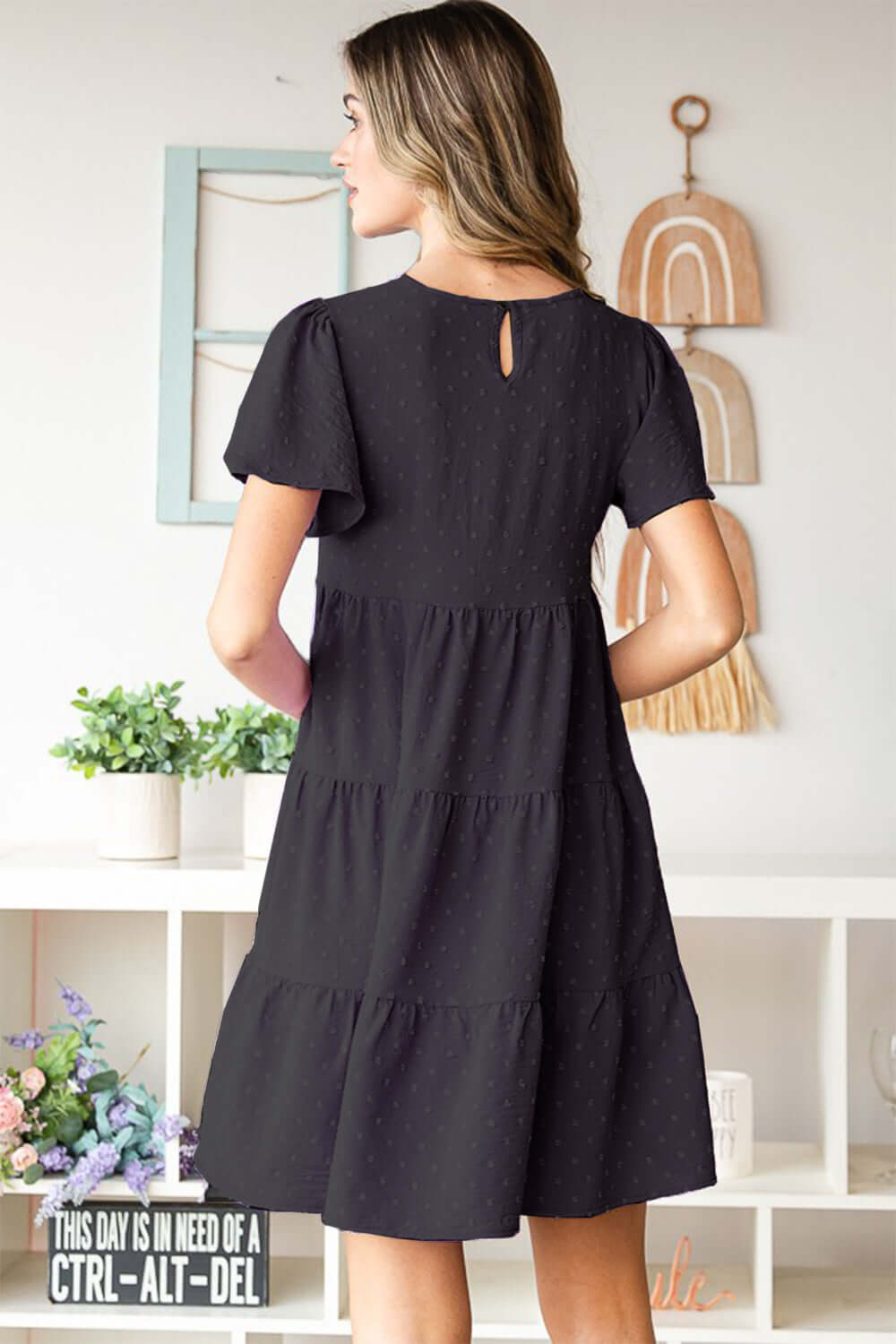 HEIMISH Swiss Dot Short Sleeve Tiered Dress at Bella Road