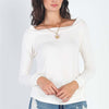 Flannel Long Sleeve Top - Ivory