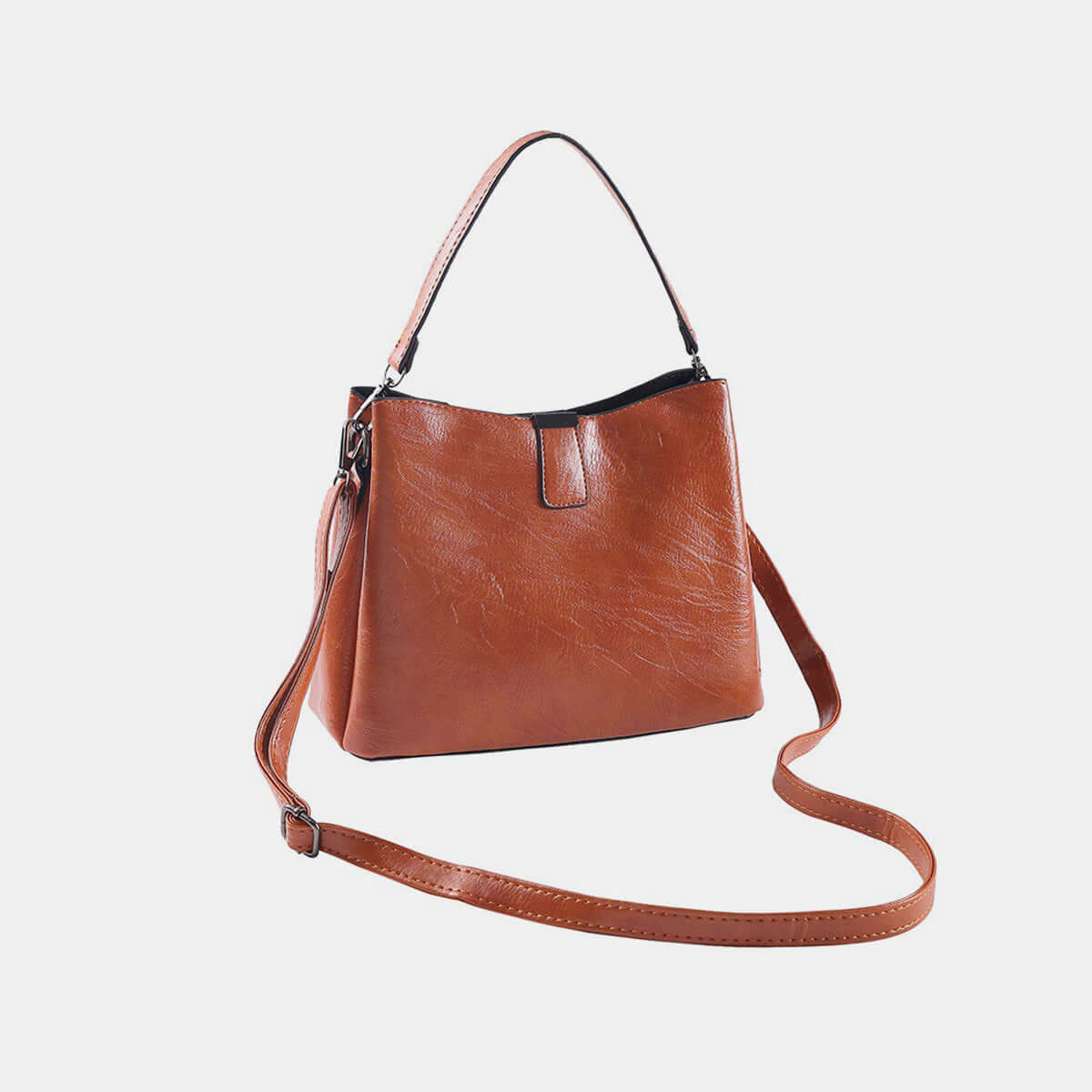 ZENANA Vegan Leather Bucket Shoulder Bag at Bella Road