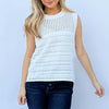 Hollowed Out Buttoned Tank - IVORY