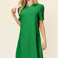 DOUBLE TAKE Full Size Texture Collared Neck Short Sleeve Dress at Bella Road