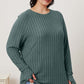 Ribbed Thumbhole Sleeve T-Shirt