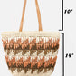 FAME Straw Braided Striped Tote Bag at Bella Road