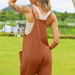 DOUBLE TAKE Full Size Sleeveless V-Neck Pocketed Jumpsuit at Bella Road