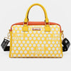 Contrast Polka Dot Handbag - Yellow