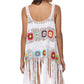 BELLA ROAD Openwork Fringe Detail Embroidery Sleeveless Cover-Up at Bella Road