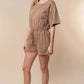 Full Size Short Sleeve Drawstring Romper