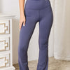 Basic Bae Wide Waistband Bootcut Sports Pants - Dusty  Blue