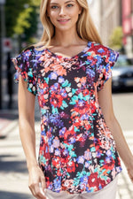 HEIMISH Ruffle Sleeve Floral Top at Bella Road