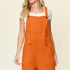 Texture Sleeveless Romper | Full Size - Tangerine