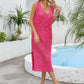 BELLA ROAD Openwork Slit V-Neck Sleeveless Cover Up at Bella Road