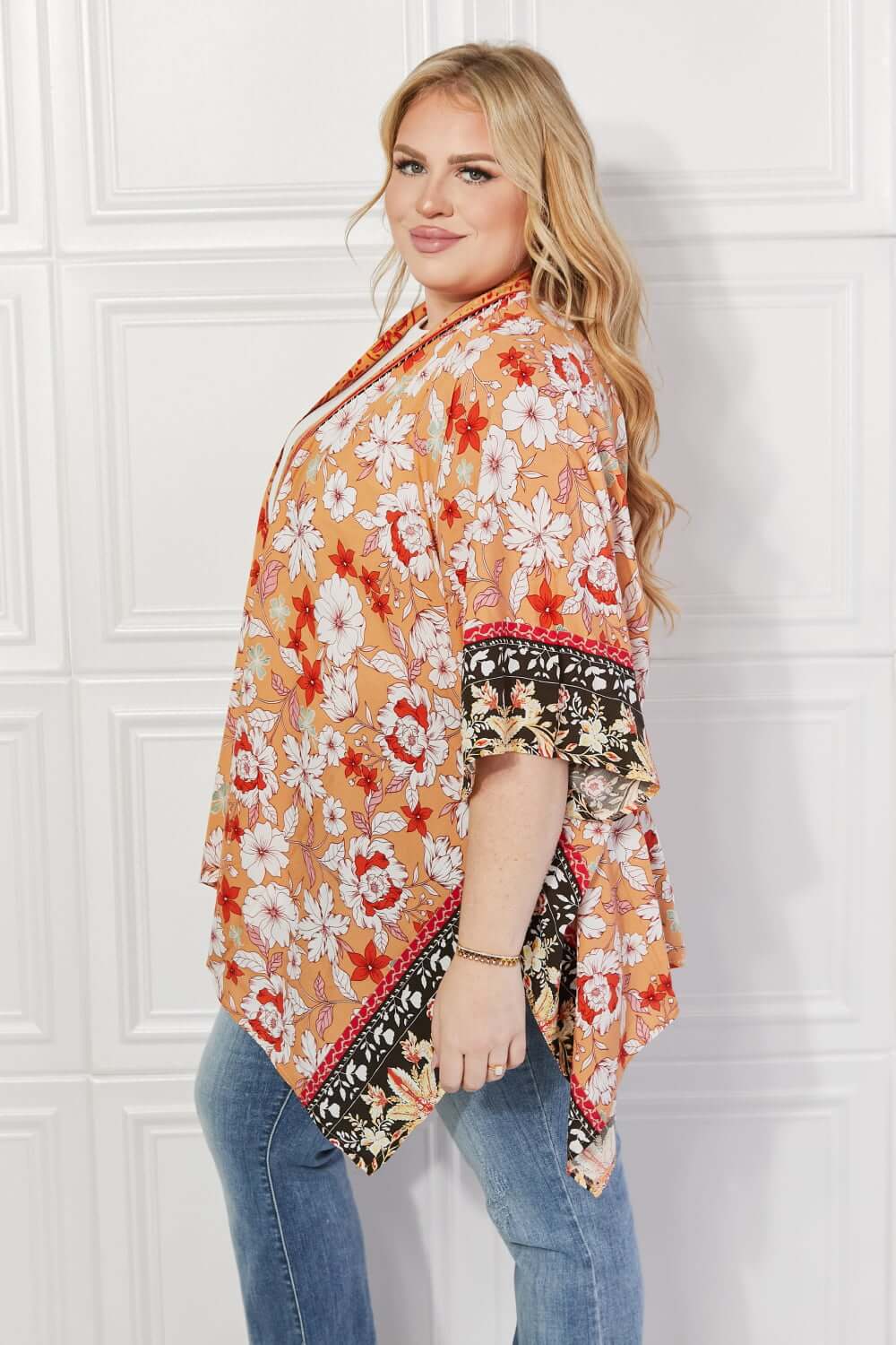 JUSTIN TAYLOR Peachy Keen Cover-Up Kimono at Bella Road