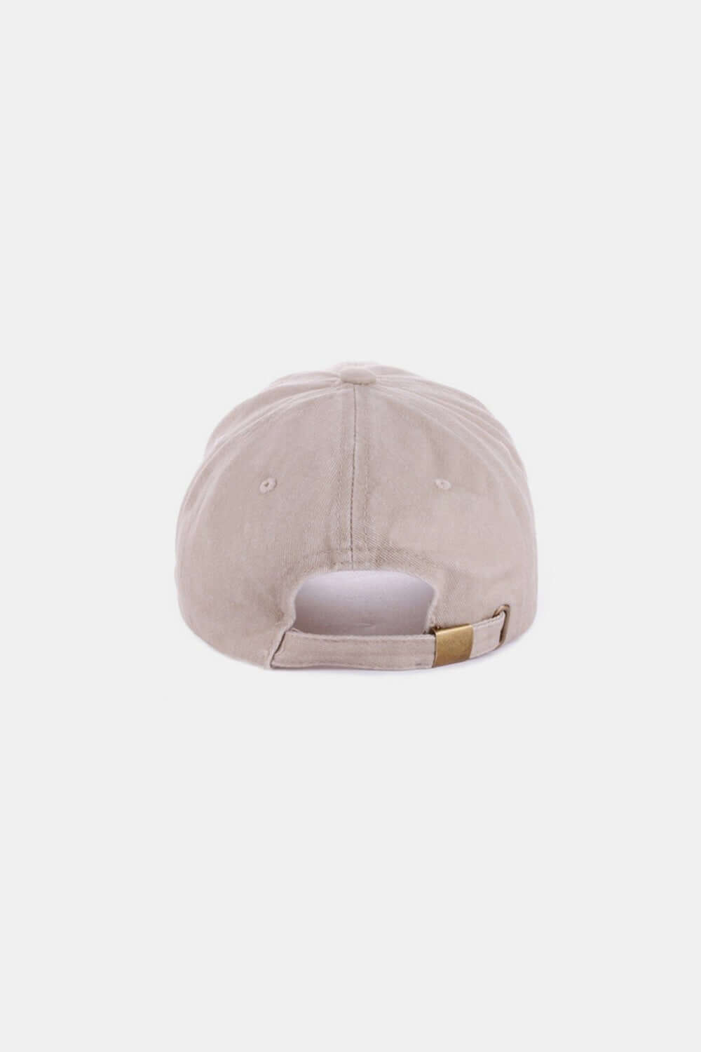 Rear view of SALTY embroidered vintage washed baseball cap with adjustable strap.