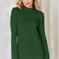 Ribbed Mock Neck Long Sleeve T-Shirt