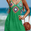 Cutout V-Neck Cover-Up Dress - Mid Green