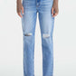 BAYEAS High Waist Distressed Cat's Whiskers Washed Straight Jeans at Bella Road