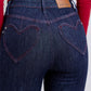 Judy Blue skinny jeans with heart-shaped back pockets, high-rise design, perfect for casual or night out styles.