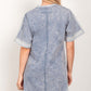 VERY J Short Sleeve V-Neck Tee Dress at Bella Road