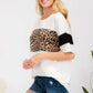 CELESTE Full Size Leopard Exposed Seam Short Sleeve T-Shirt at Bella Road