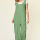 DOUBLE TAKE Full Size Texture Sleeveless Wide Leg Jumpsuit at Bella Road