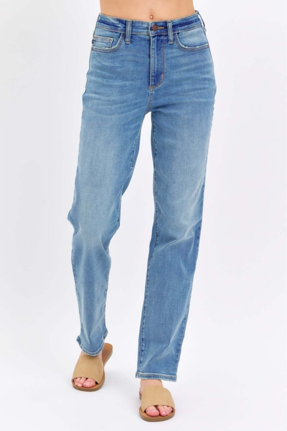 JUDY BLUE Full Size High Waist Straight Jeans at Bella Road