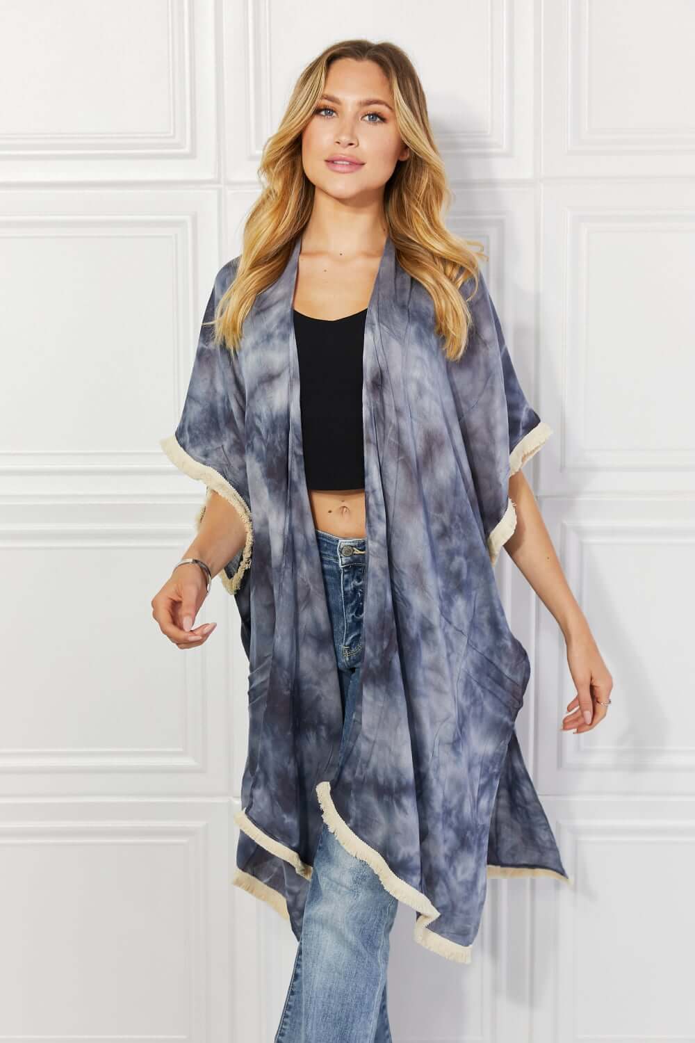 JUSTIN TAYLOR Cloud Rush Swim Cover-Up Kimono at Bella Road